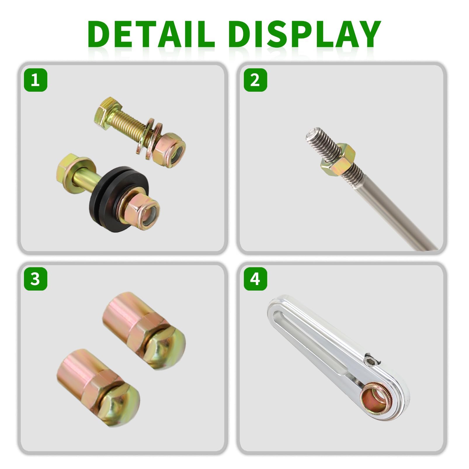Yunnergo assorted hardware layout showing included fasteners for quick fitment