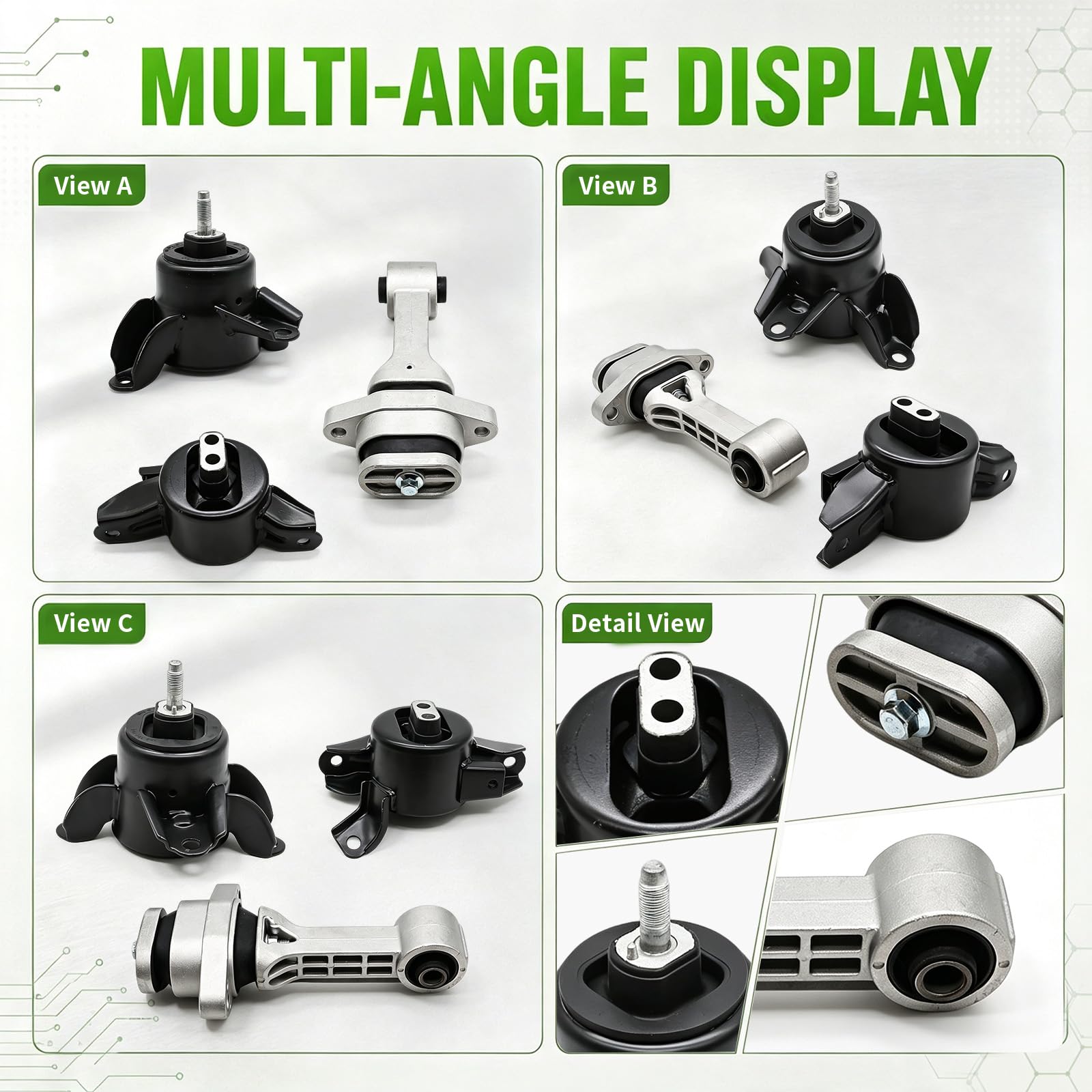 Yunnergo mounts side-by-side scale comparison helping buyers confirm correct size