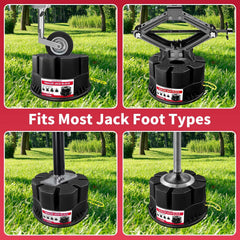 YUNNIEHOM under trailer jack foot demonstrating stable support and reduced sinking
