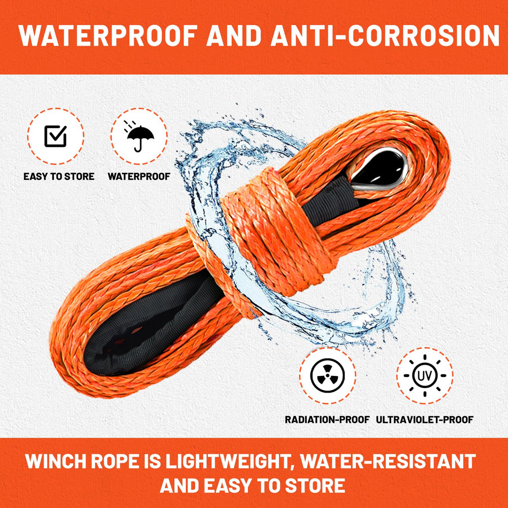 YUNPEAK coiled 50-foot rope beside hand for scale demonstrating portability