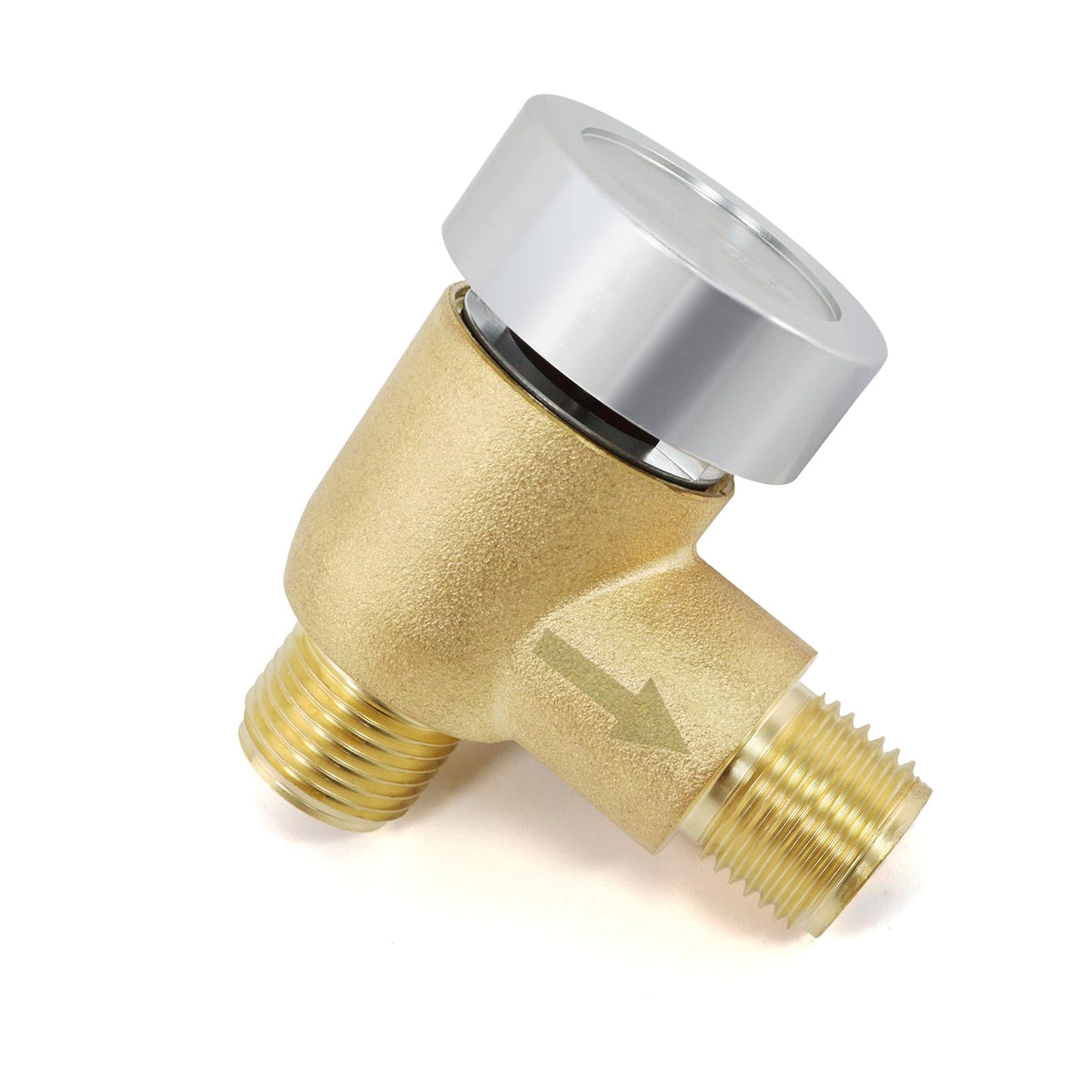 Yunziling front view of 571-VAC-CHK-A valve showing compact brass body and ports