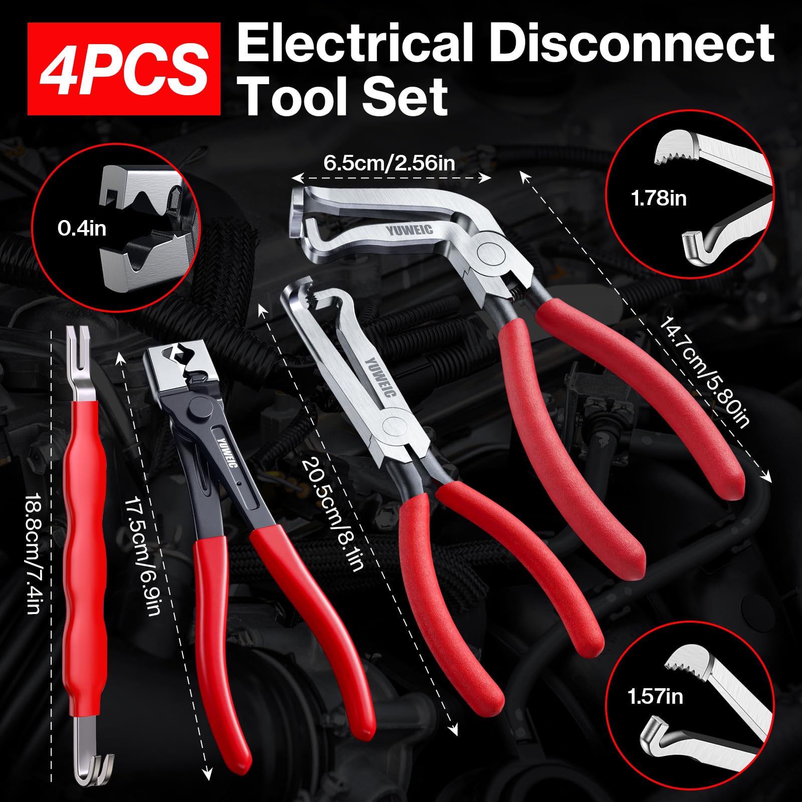 YUWEIC straight pliers detail showing hardened steel and ergonomic grip