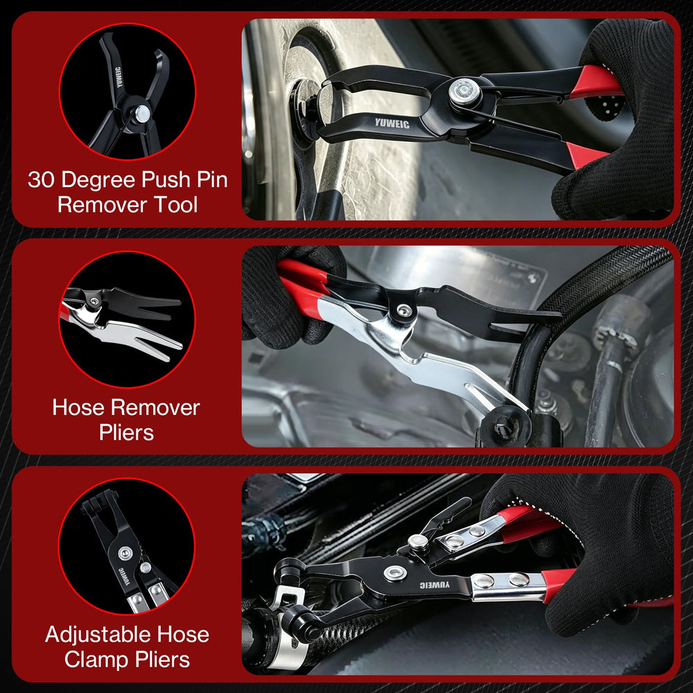 YUWEIC trim removal tools array demonstrating safe panel and fastener removal