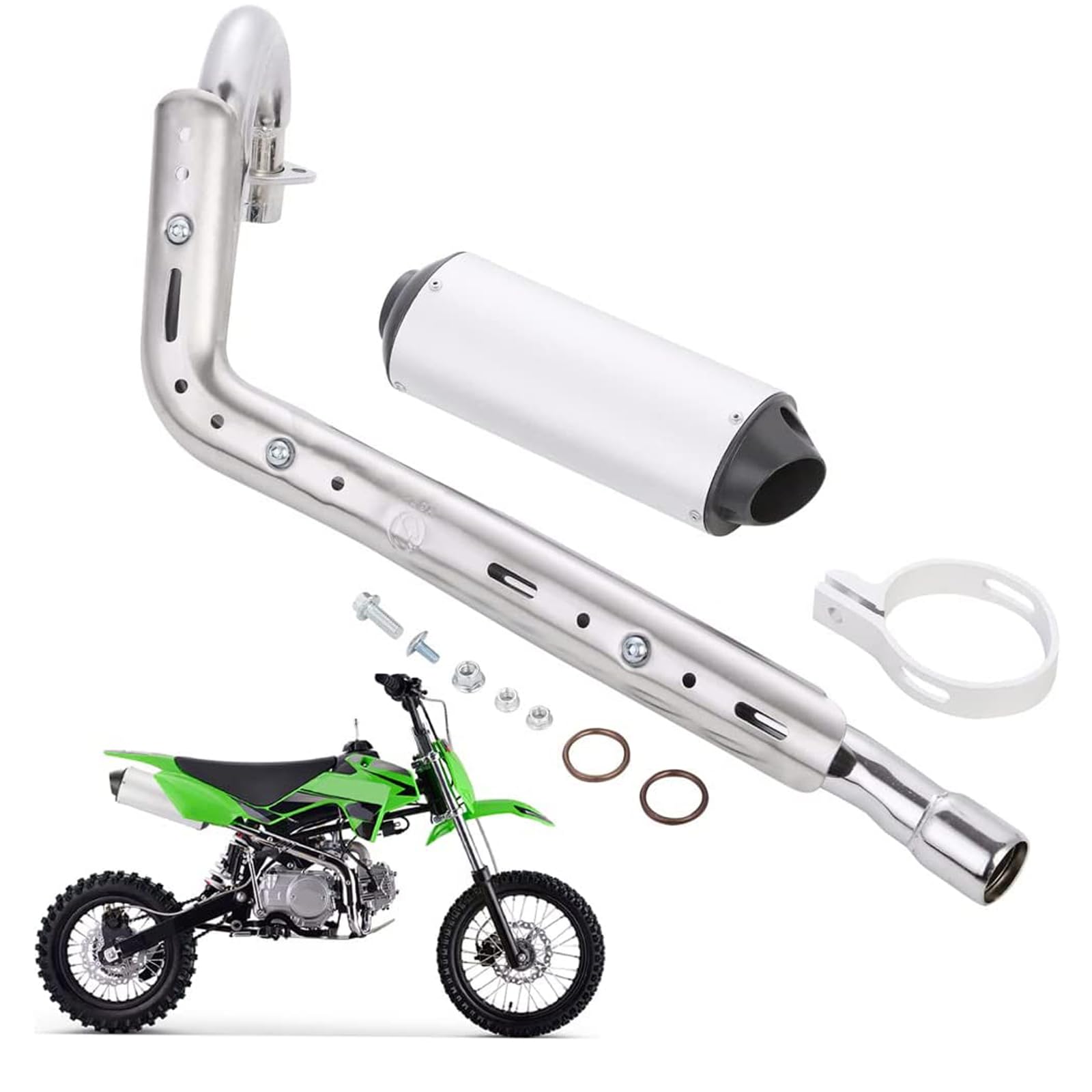 YYCKE muffler front view showing sporty finish and improved styling