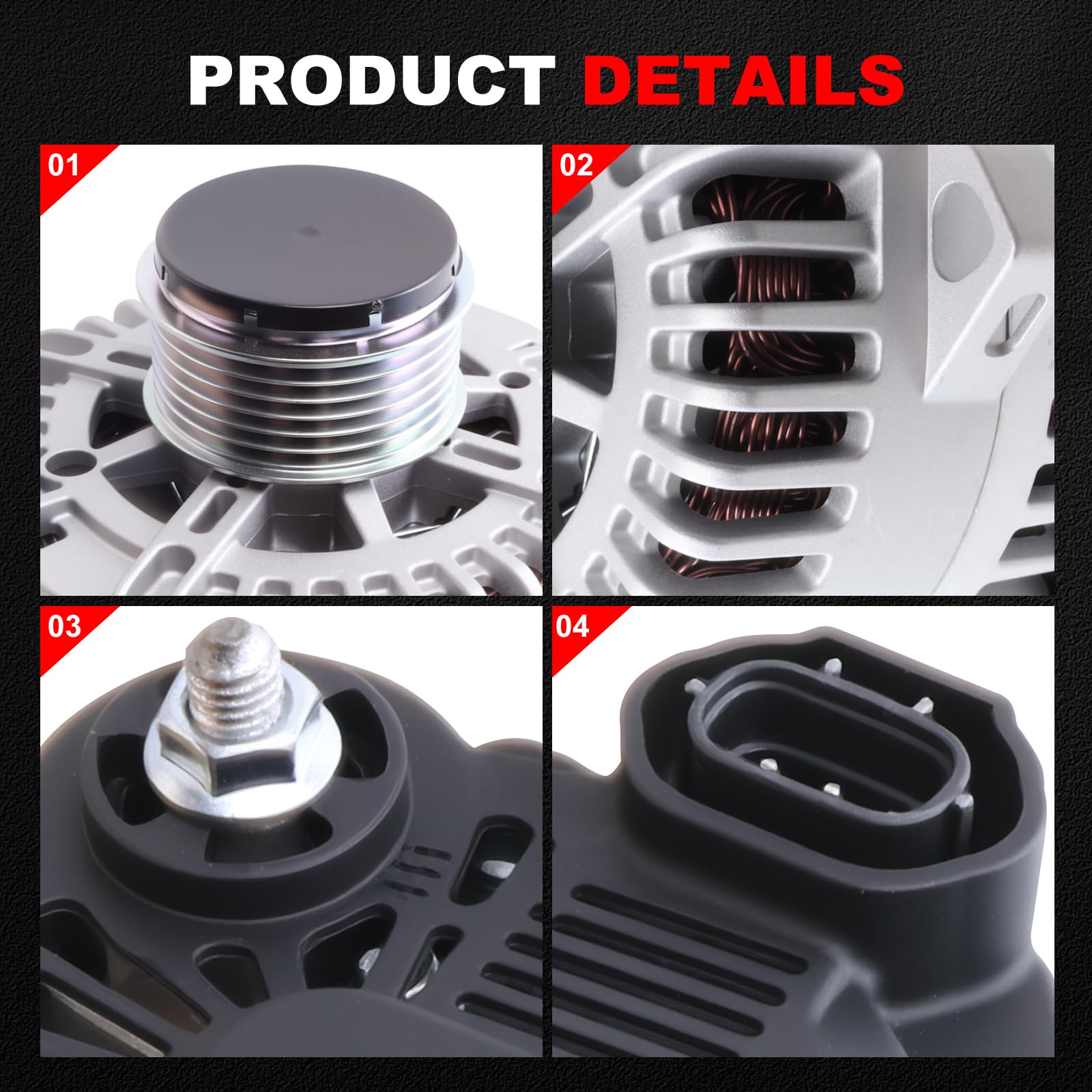 YYHHZZ alternator label with part numbers for correct interchange confirmation