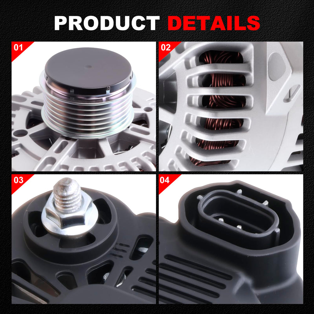 YYHHZZ alternator label with part numbers for correct interchange confirmation