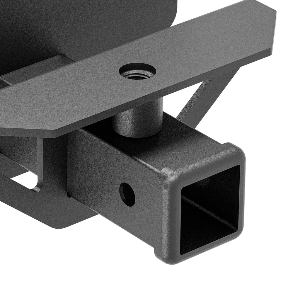 YZONA hitch beside ruler to show scale and 2-inch receiver size