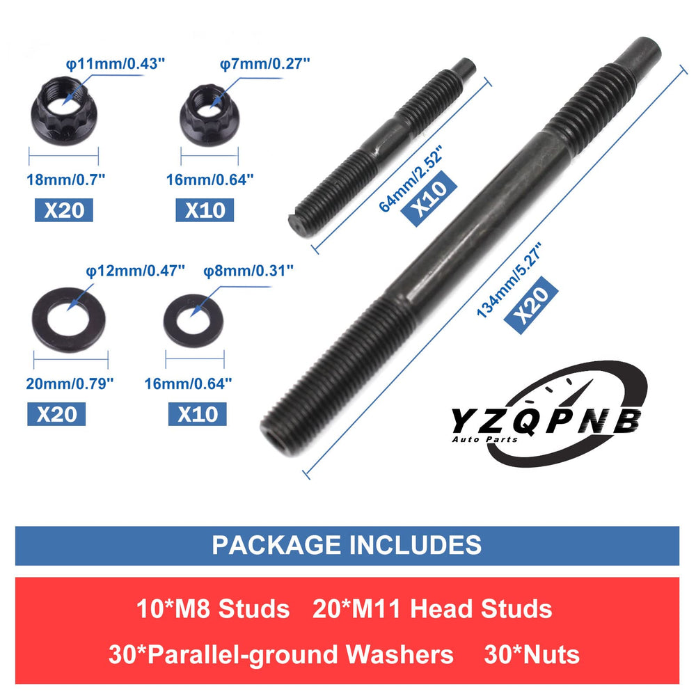 YZQPNB black oxide stud shank detail showing corrosion-resistant finish and strength