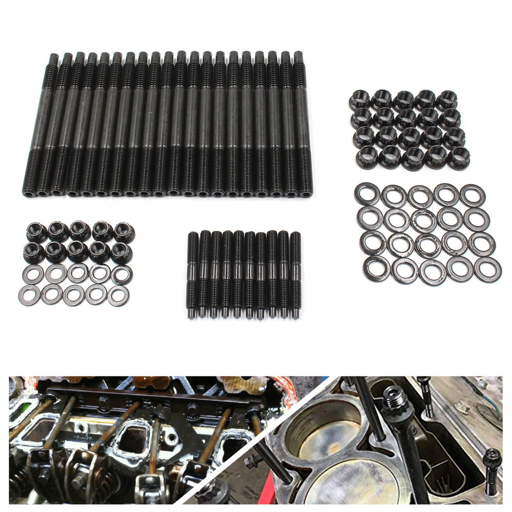 YZQPNB top view of M8 and M11 studs with 12-point nuts displaying organized components
