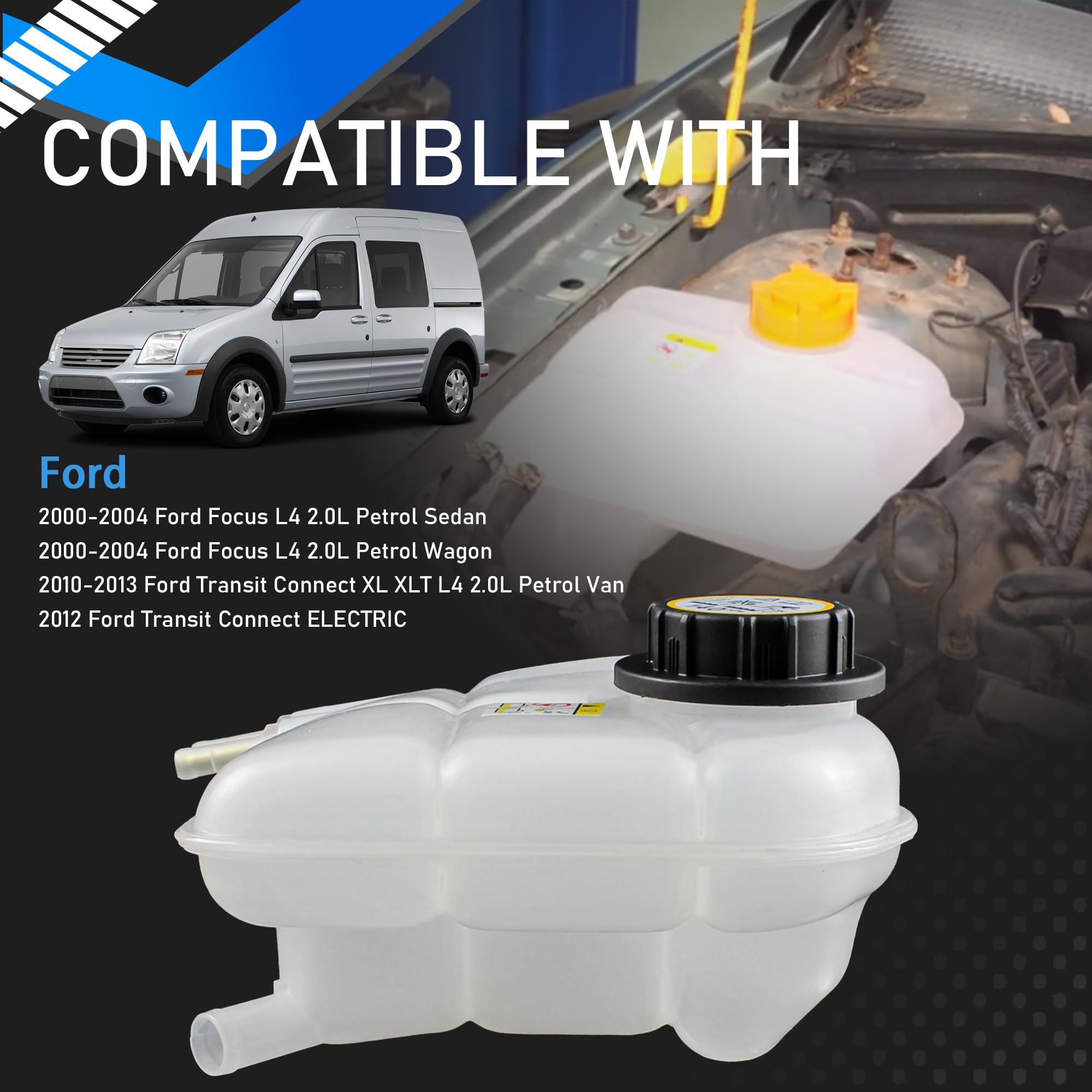 YzusGomumu reservoir installed in engine bay demonstrating direct-fit ease