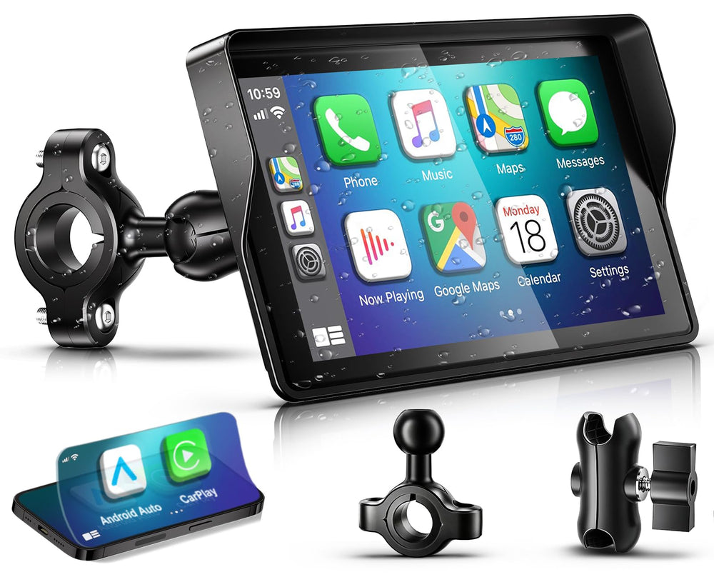YZW front view display mounted on handlebar showing clear interface and easy access