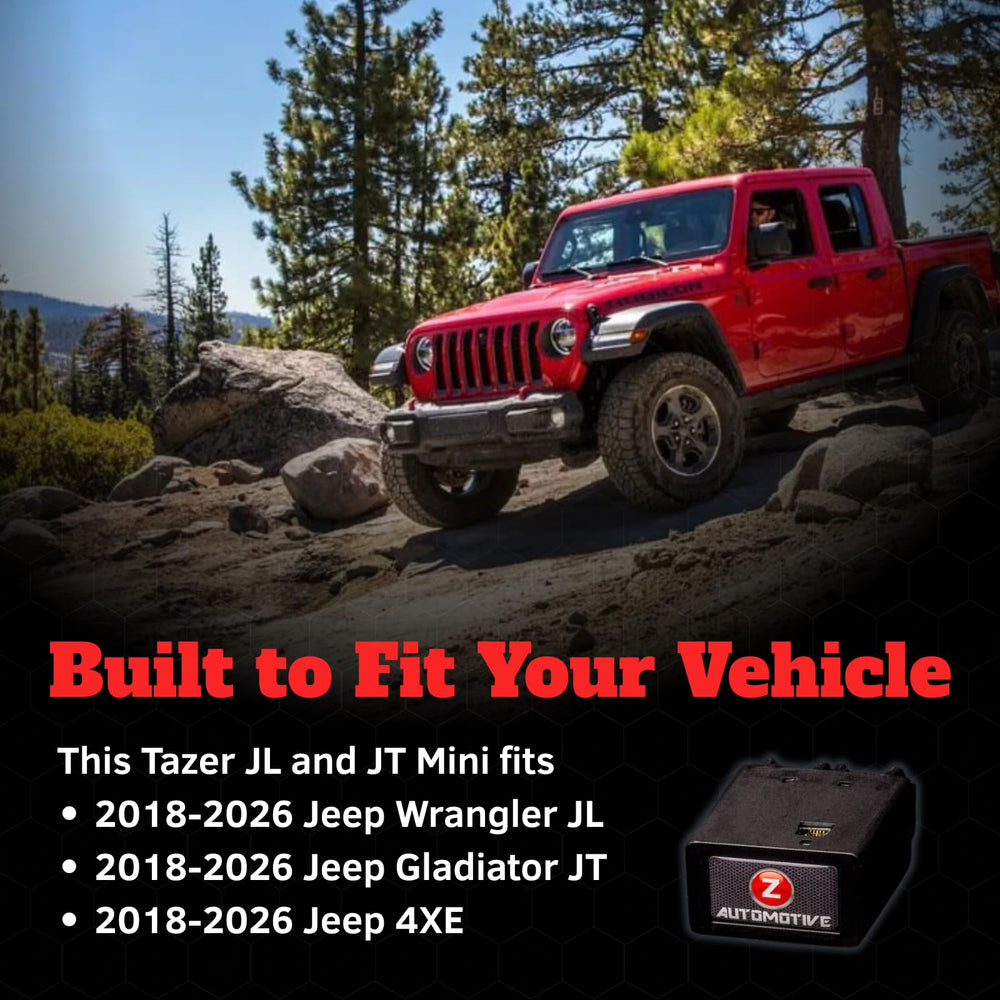Z Automotive Tazer Mini installed in Jeep interior demonstrating simple integration benefit