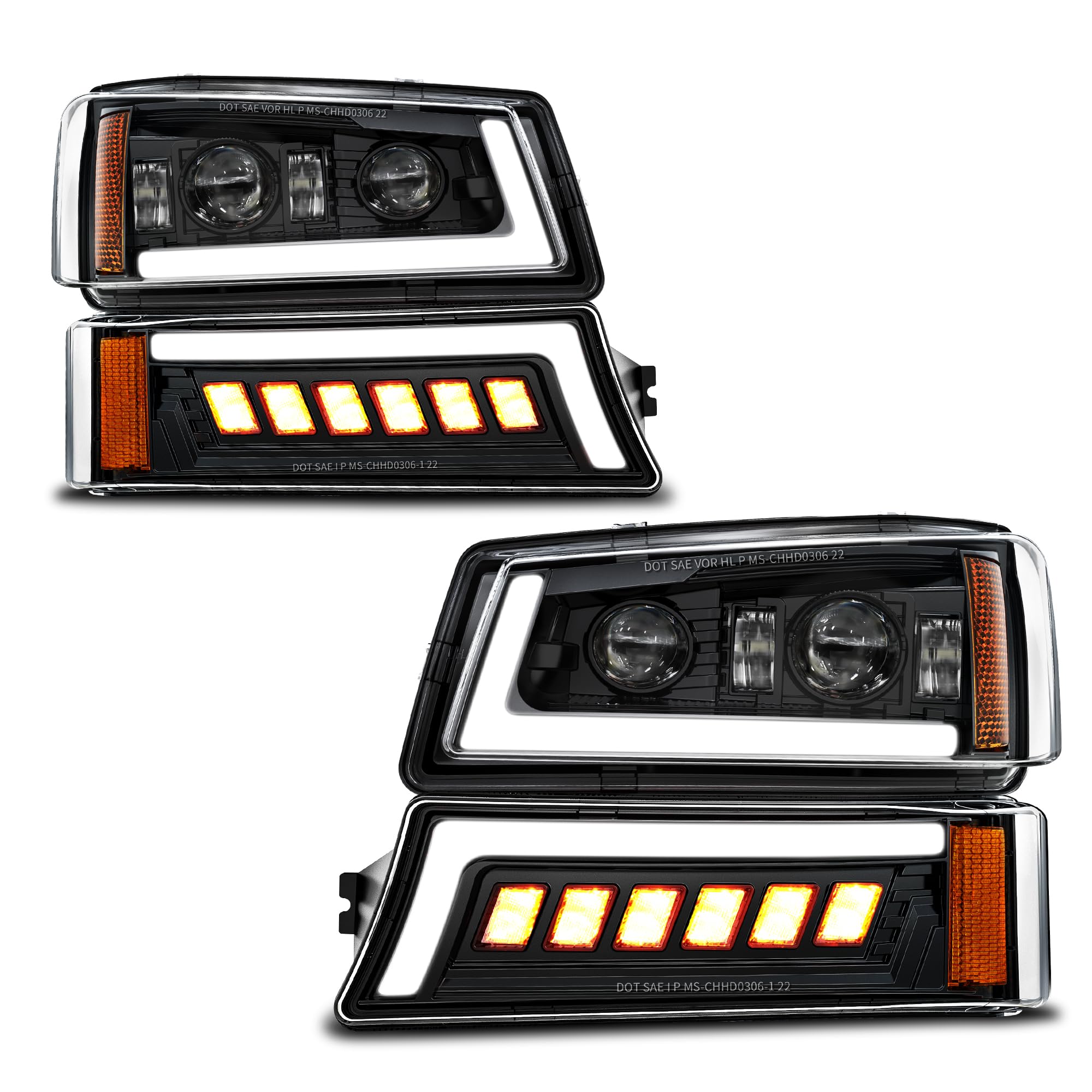 Z-OFFROAD front assembly on Silverado showing bright modern look and improved visibility