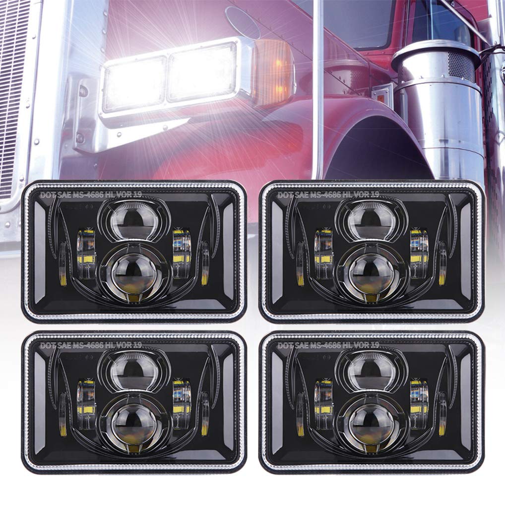 Z-OFFROAD front view of four-pack 4x6 LED headlights showing modern upgrade benefit