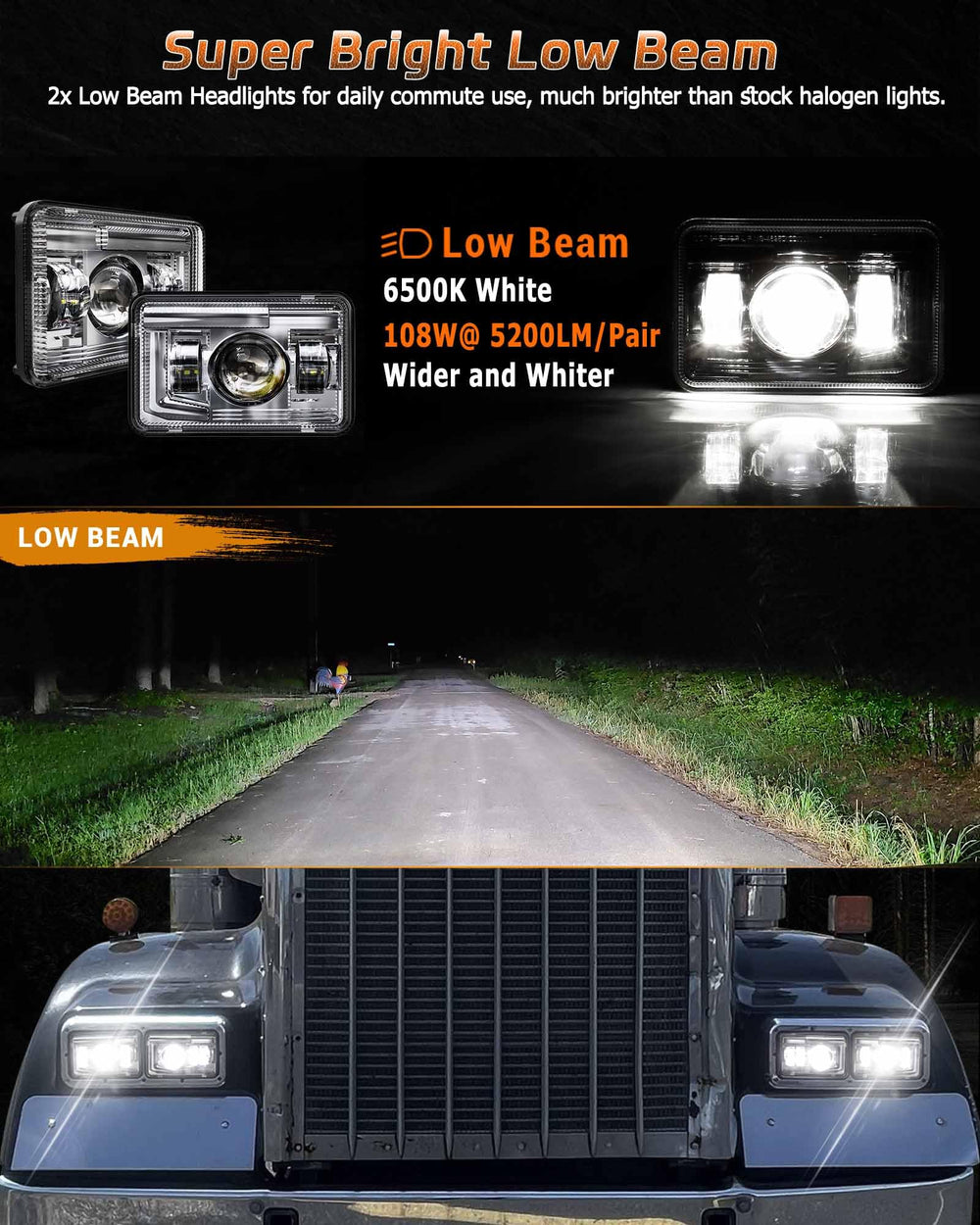 Z-OFFROAD installed in truck headlamp opening demonstrating direct-fit upgrade benefit