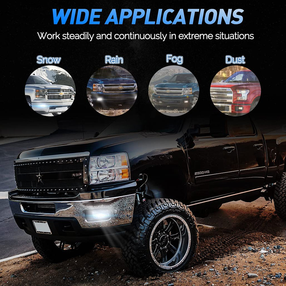 Z-OFFROAD on truck driving in rain showing waterproof performance and safety