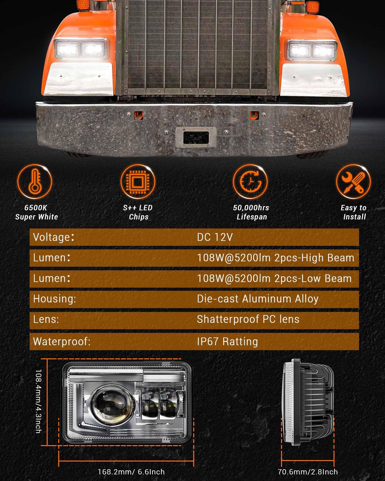 Z-OFFROAD product packaging with H4 connectors and instructions for easy installation