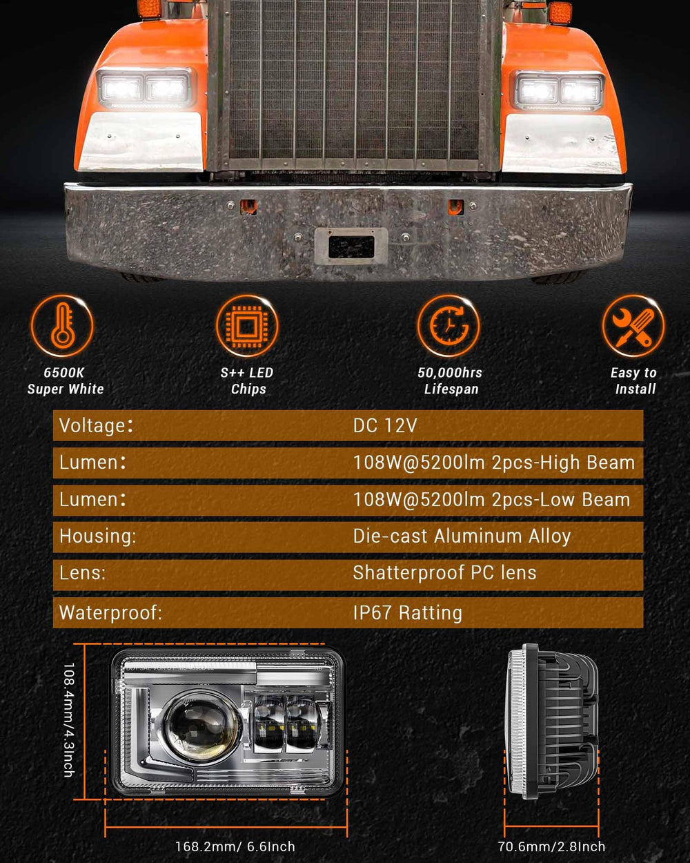 Z-OFFROAD product packaging with H4 connectors and instructions for easy installation