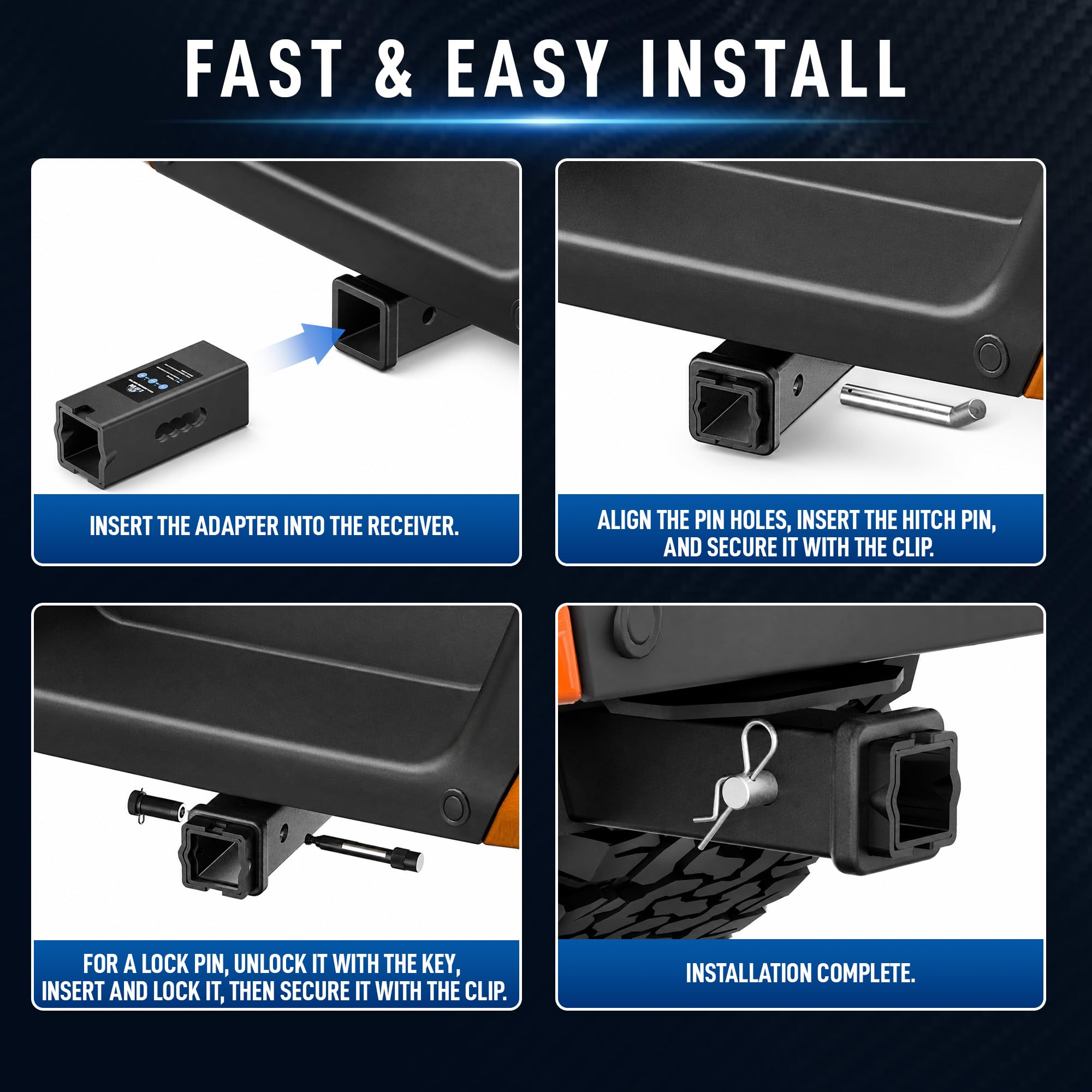 Zahawn in truck receiver context showing ready-to-tow stability