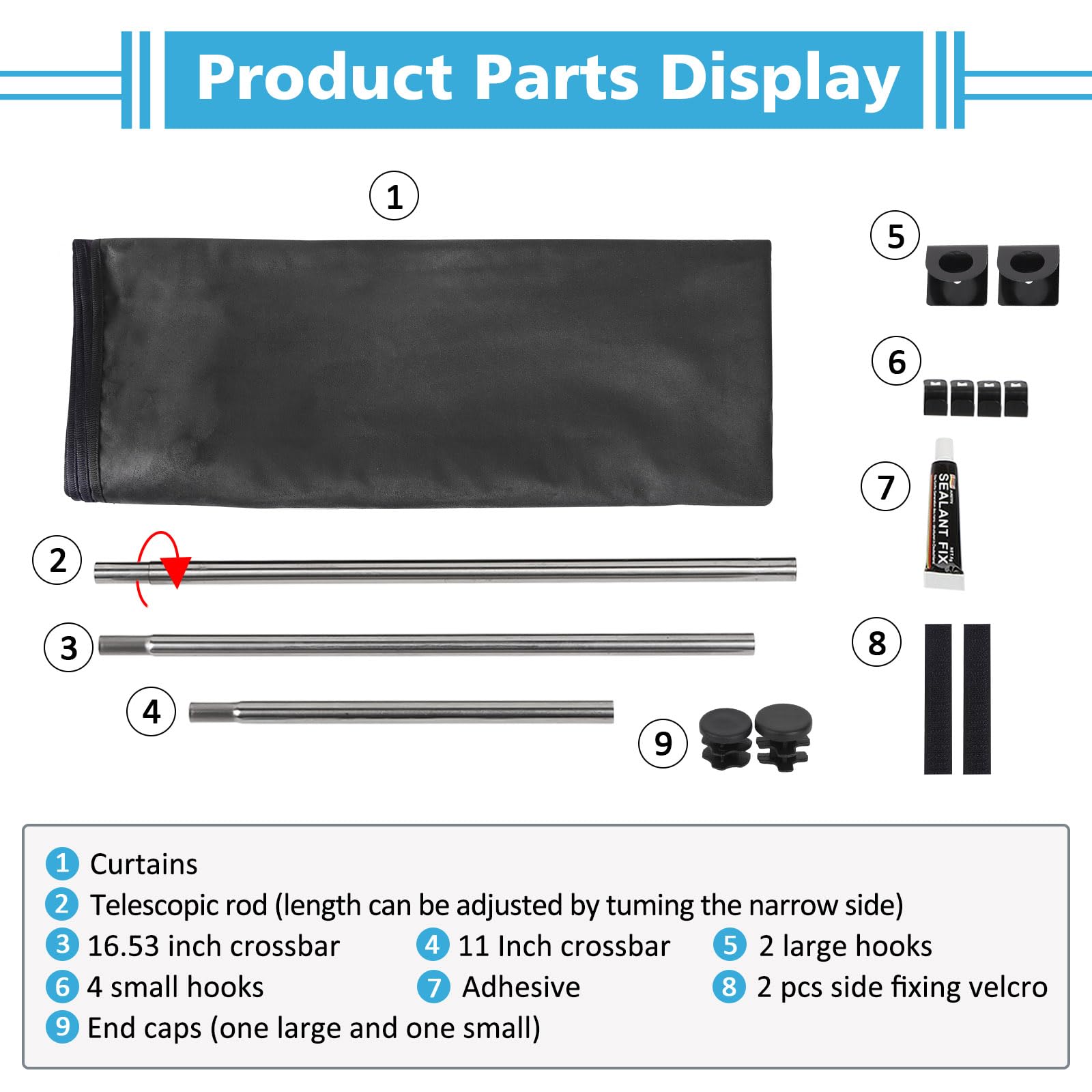ZATOOTO packed accessories and instructions for simple tool-free setup
