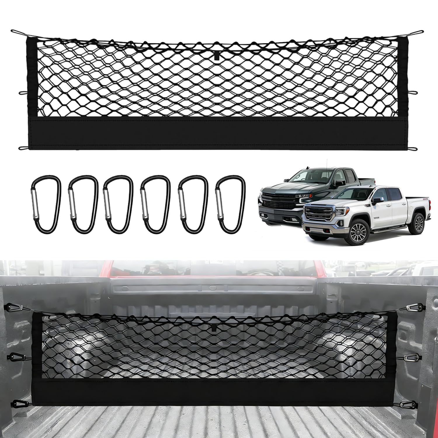 ZAZCQIL net installed front view showing secure cargo containment benefit