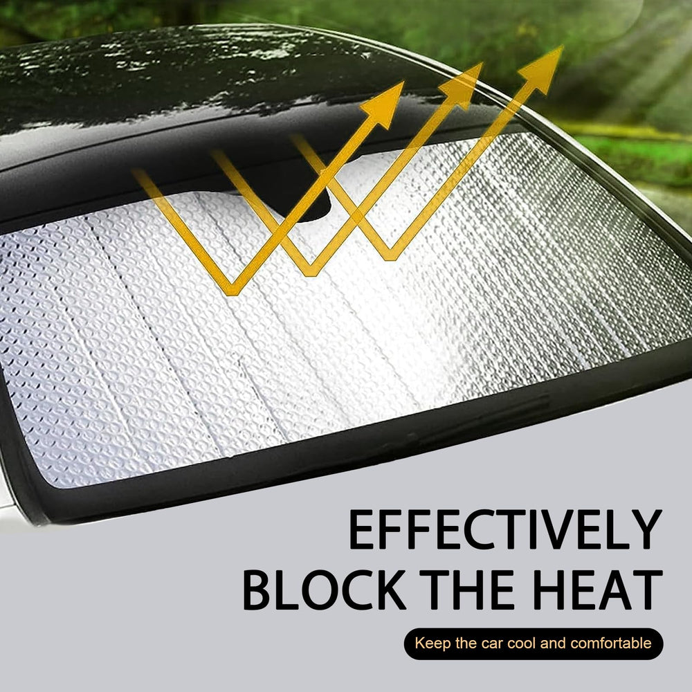 Zeathery shielding dashboard from sunlight showing interior protection benefit