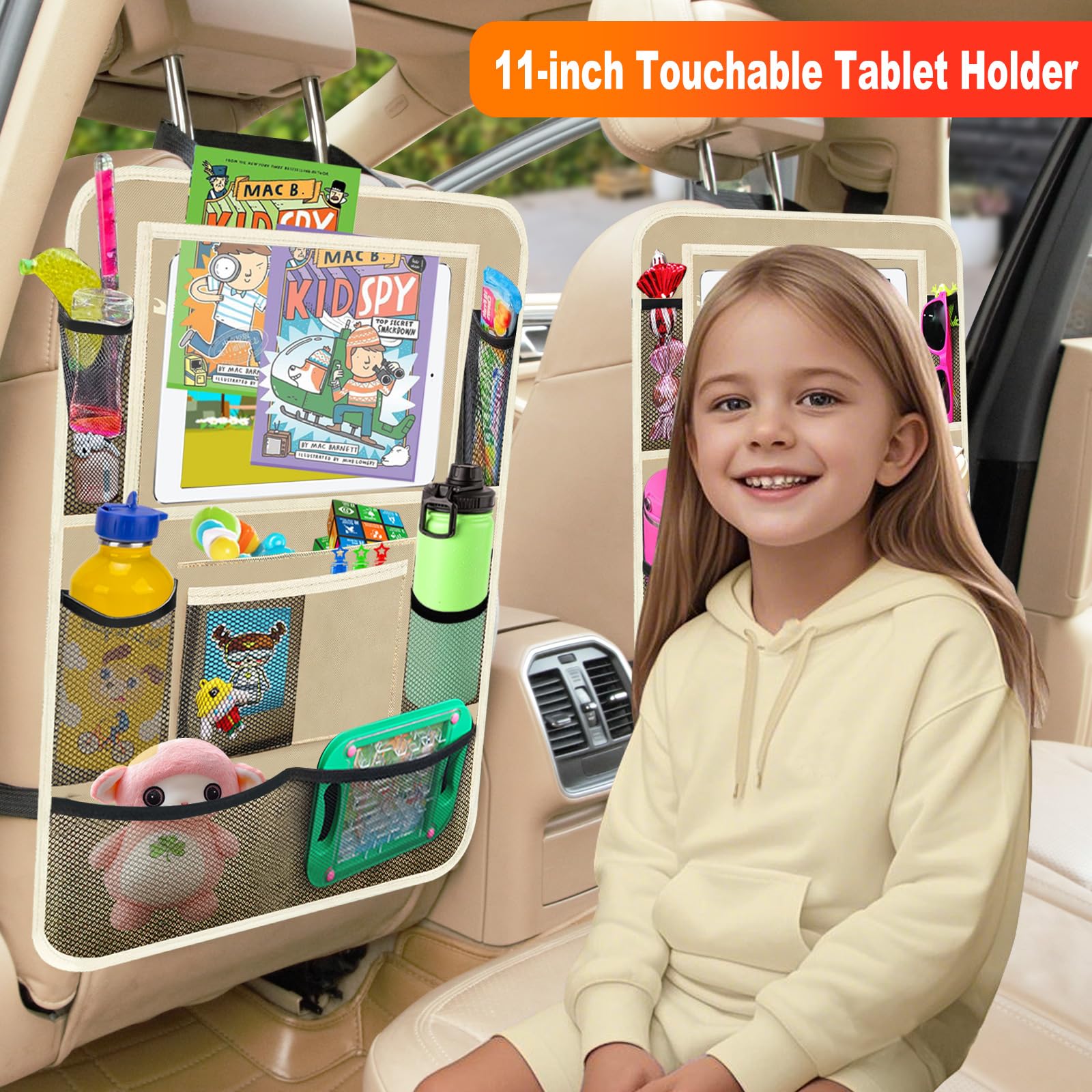 Zecirl clear tablet pocket closeup showing touchscreen visibility benefit