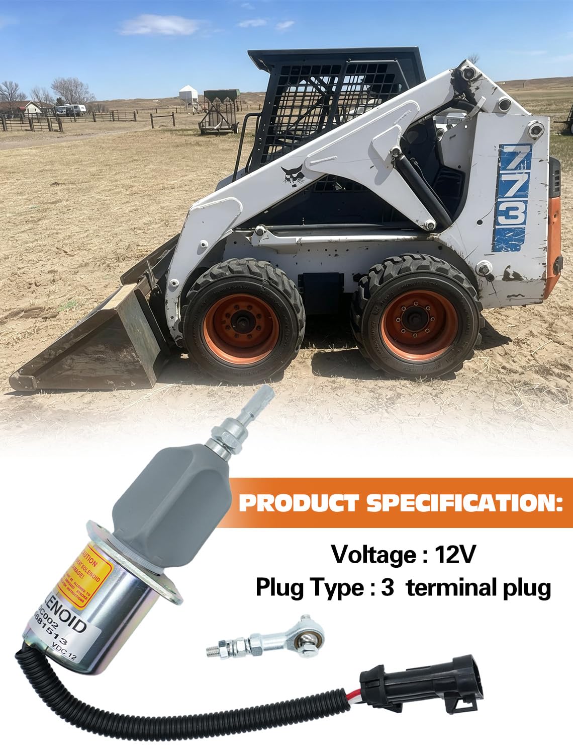 ZeeKee solenoid installed on Bobcat skid steer demonstrating direct-fit replacement
