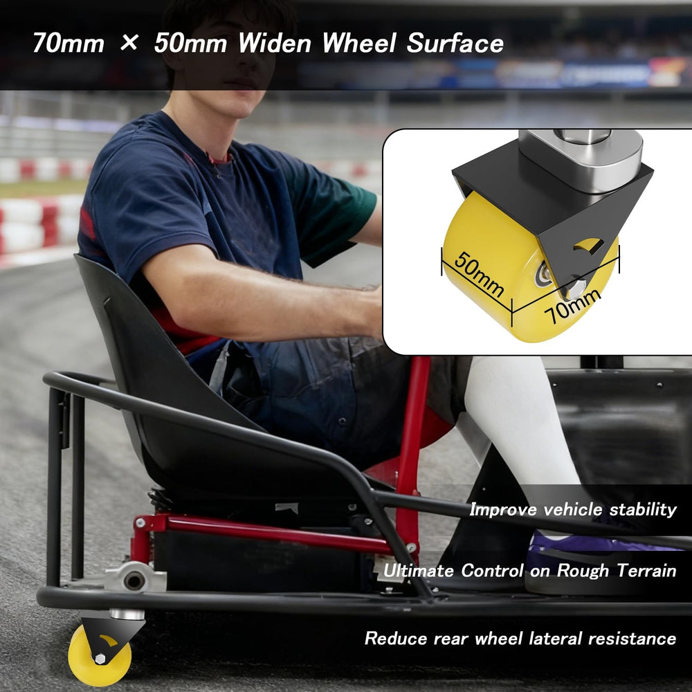Zelvoro installed on Razor Crazy Cart XL demonstrating perfect fit and reliability