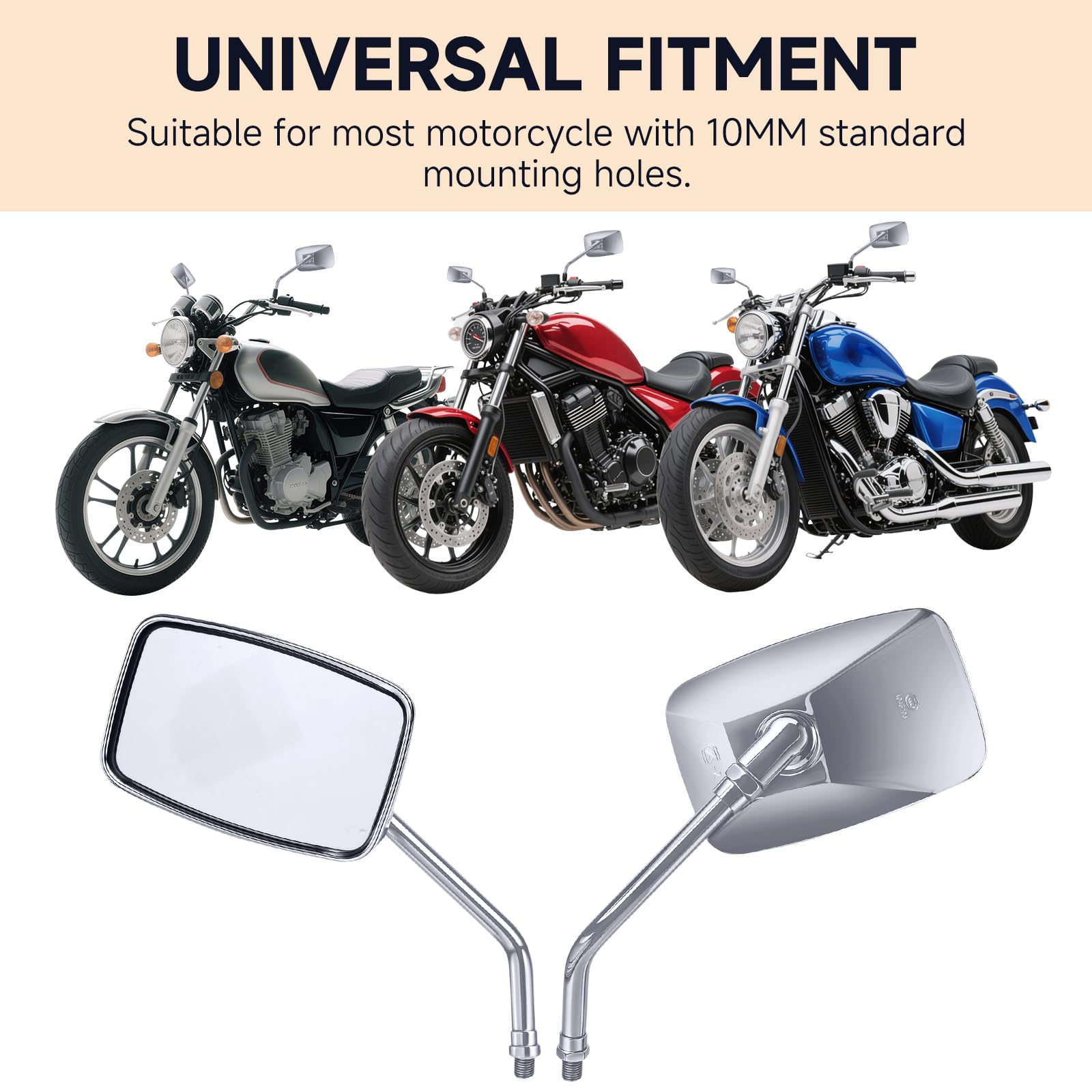 ZENTHOR mirrors on motorcycle in urban setting showing improved sightlines and confident riding benefit