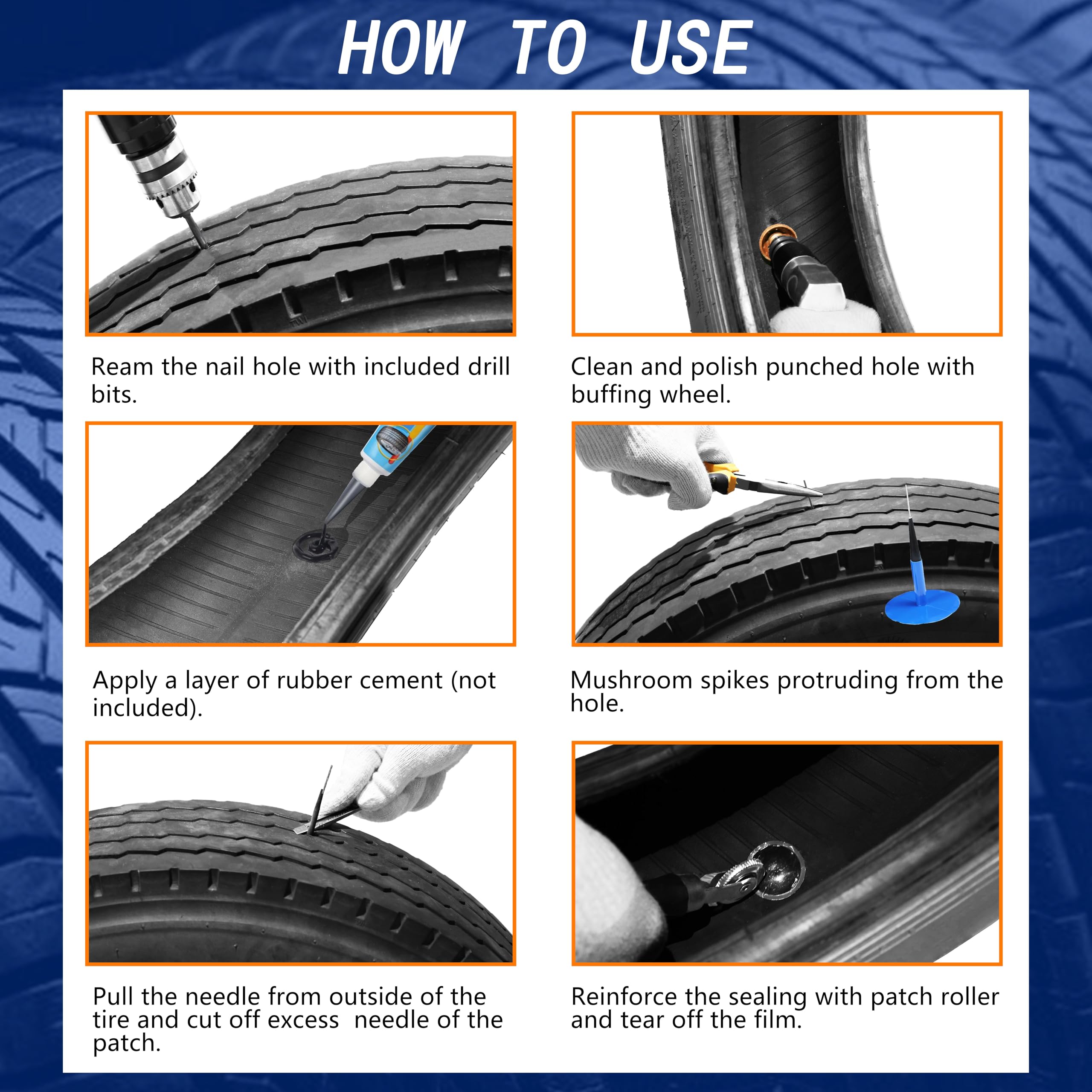 ZERINT in-use photo repairing a tire illustrating correct vulcanization process