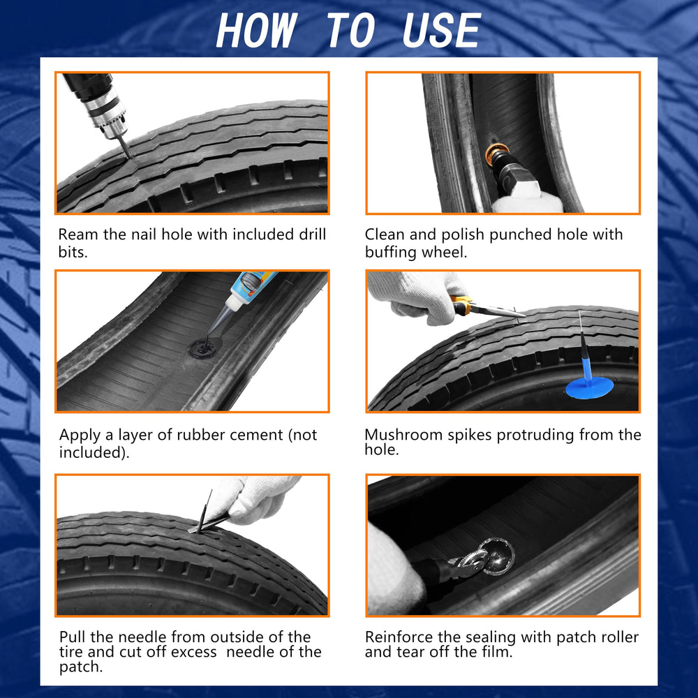 ZERINT in-use photo repairing a tire illustrating correct vulcanization process