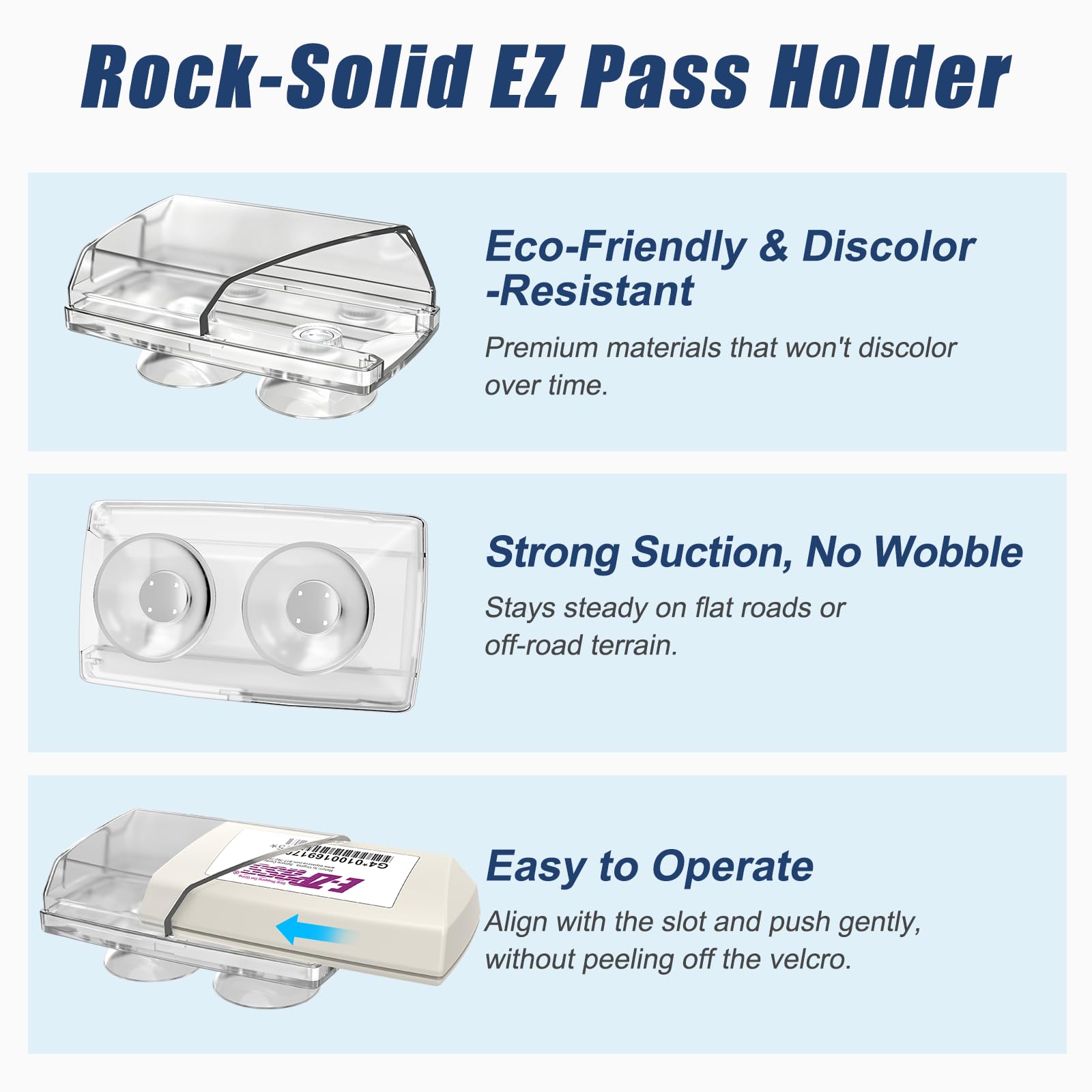 Zeyitian holder beside a ruler showing exact fit for 3.7×1.9 inch EZ Pass Mini