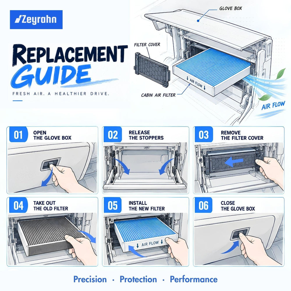 Zeyrahn filter installation step demonstrating tool-free, fast swap