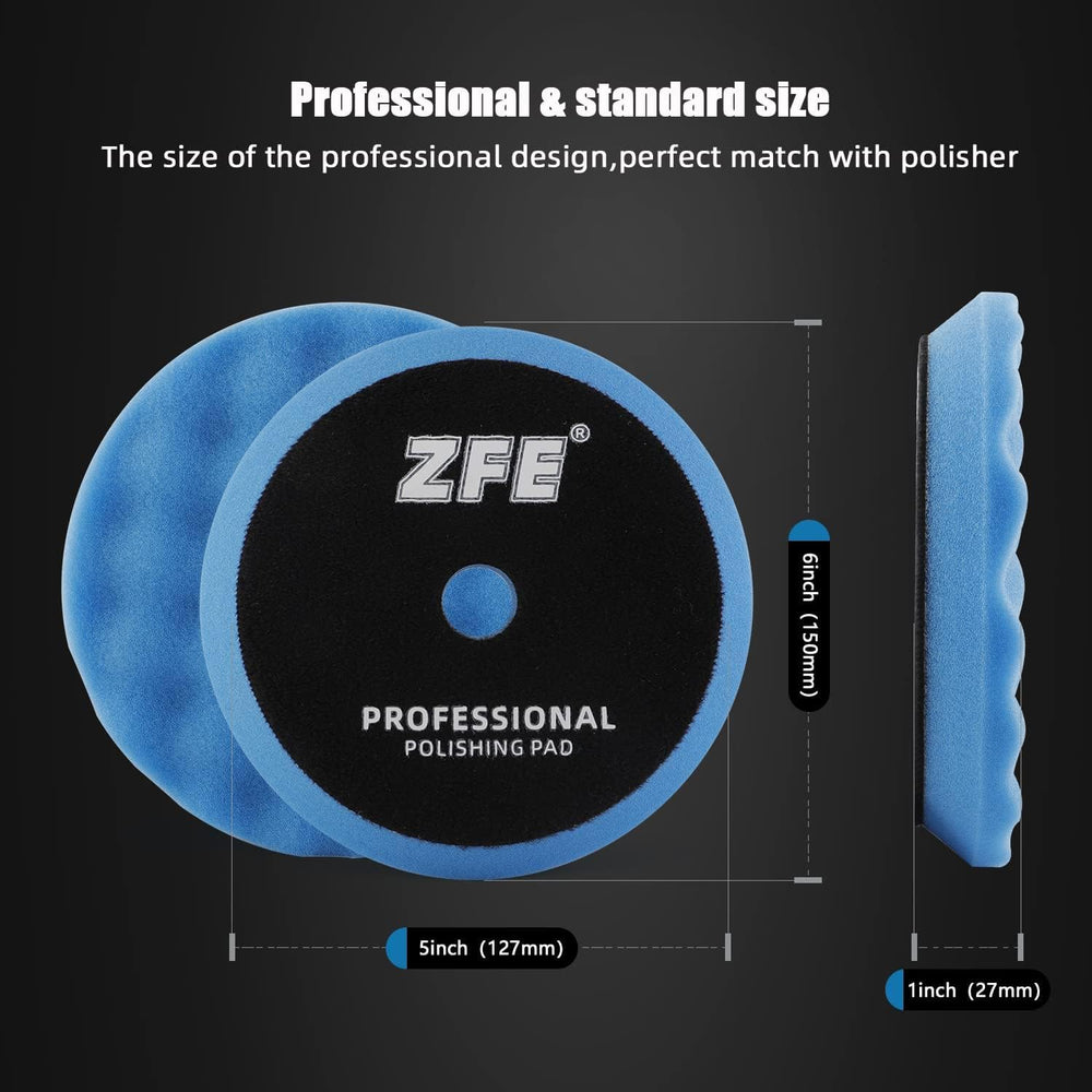 ZFE green foam pad detail showing firmness for defect removal benefit