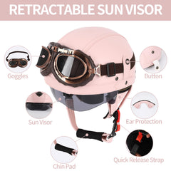 ZGMZLBBD goggles and sun visor attached demonstrating wind and glare protection