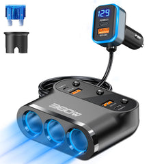 Zhaobeimao front view showing three cigarette sockets and overall layout for multi-device charging