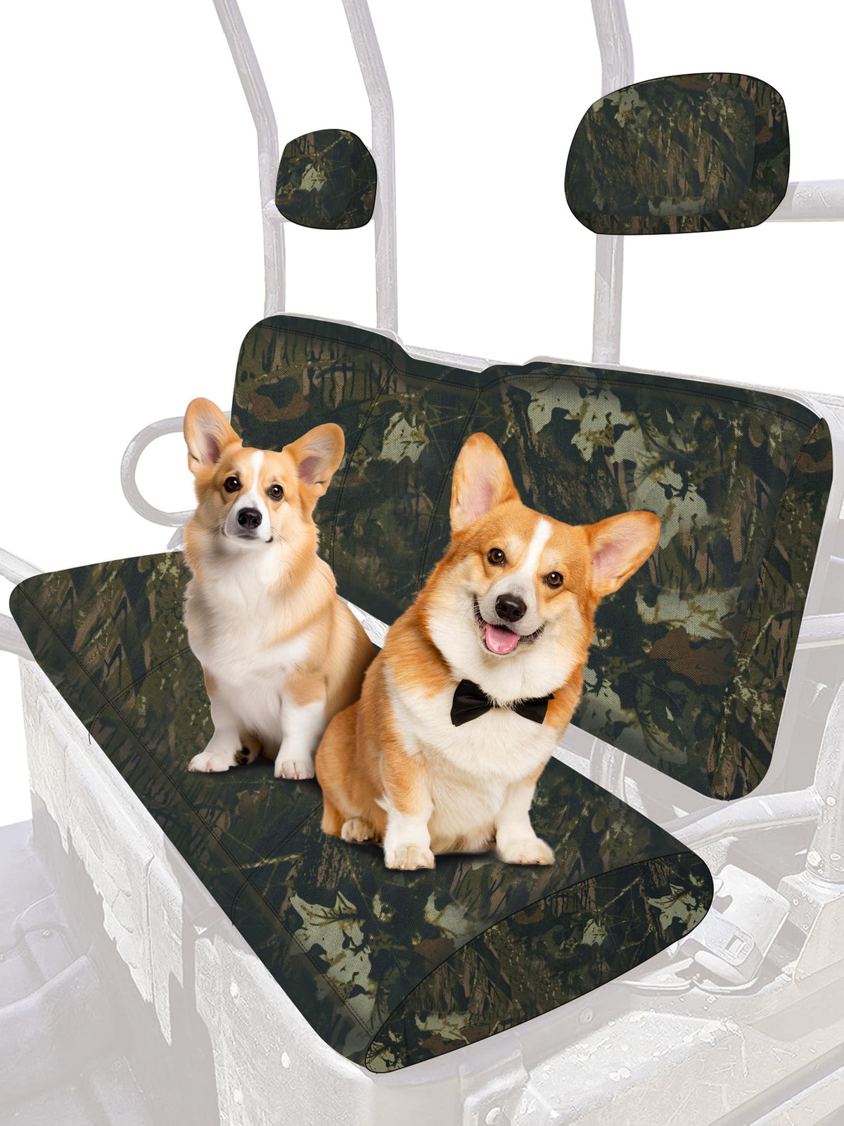ZIDIYORUO front view full seat covers showing camo protection and upgraded look