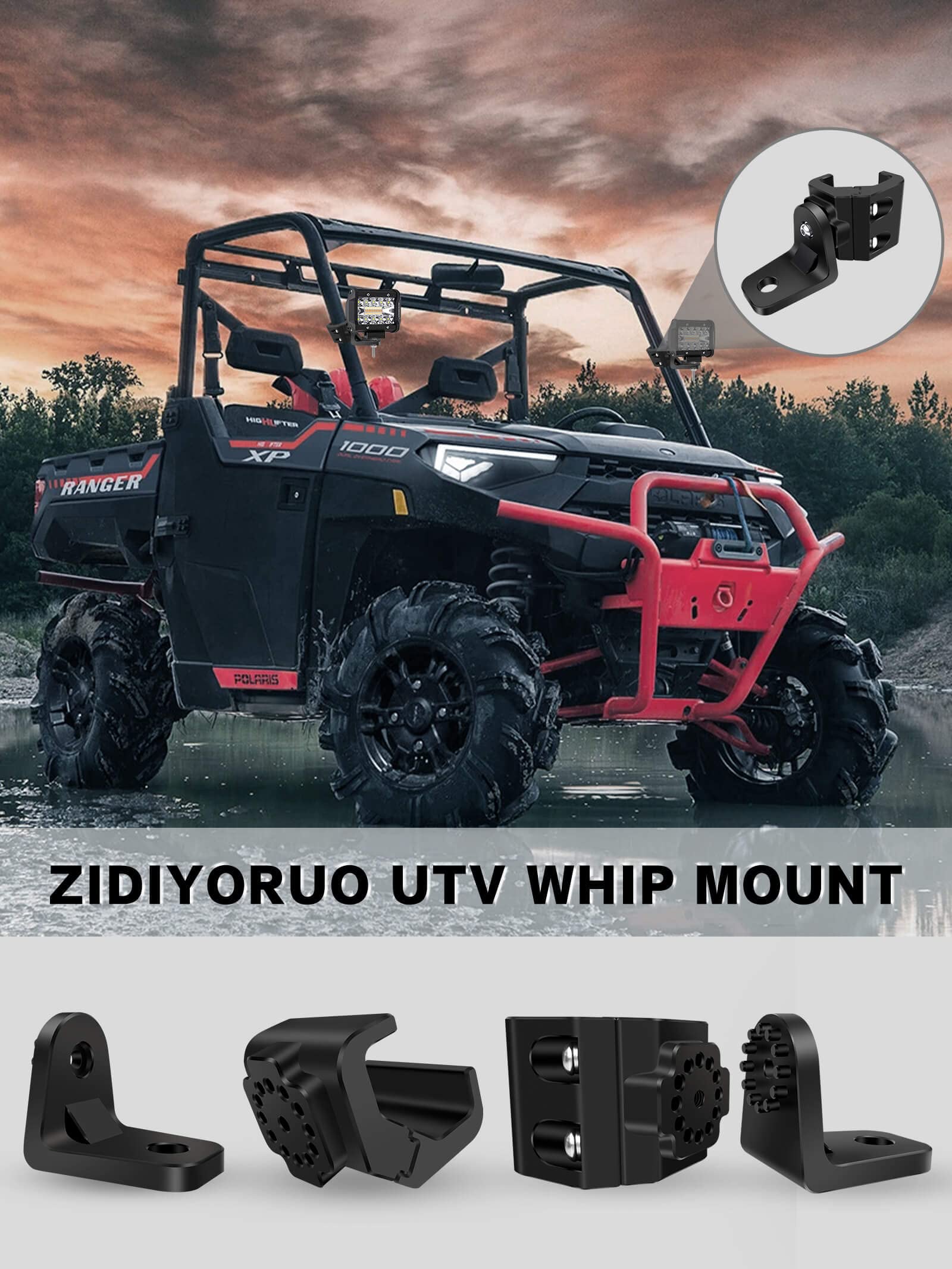 ZIDIYORUO dual LED whips installed for improved visibility on trails