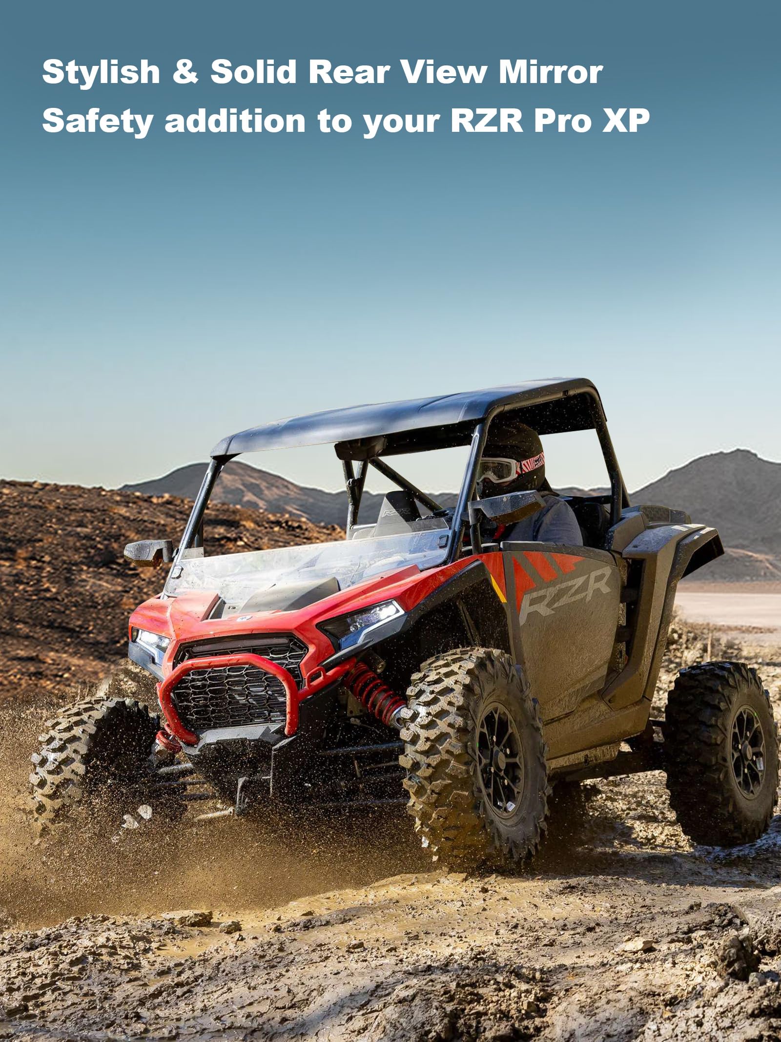 ZIDIYORUO mirror in a trail-riding scene showing improved rear monitoring benefit