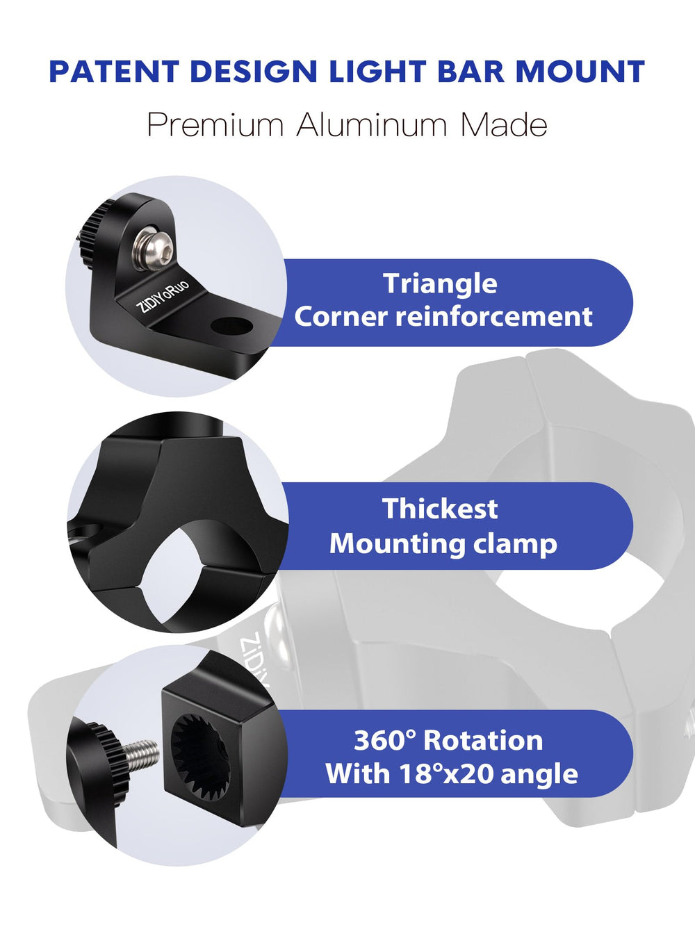 ZIDIYORUO bracket alongside ruler showing compact size for easy planning and fitment