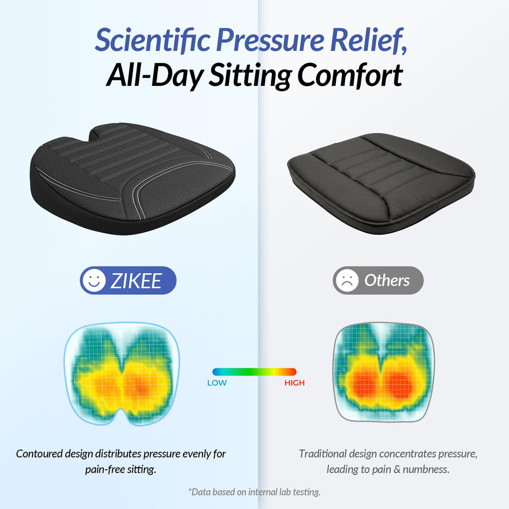 ZIKEE rear U-shaped cutout detail protecting tailbone and easing pressure