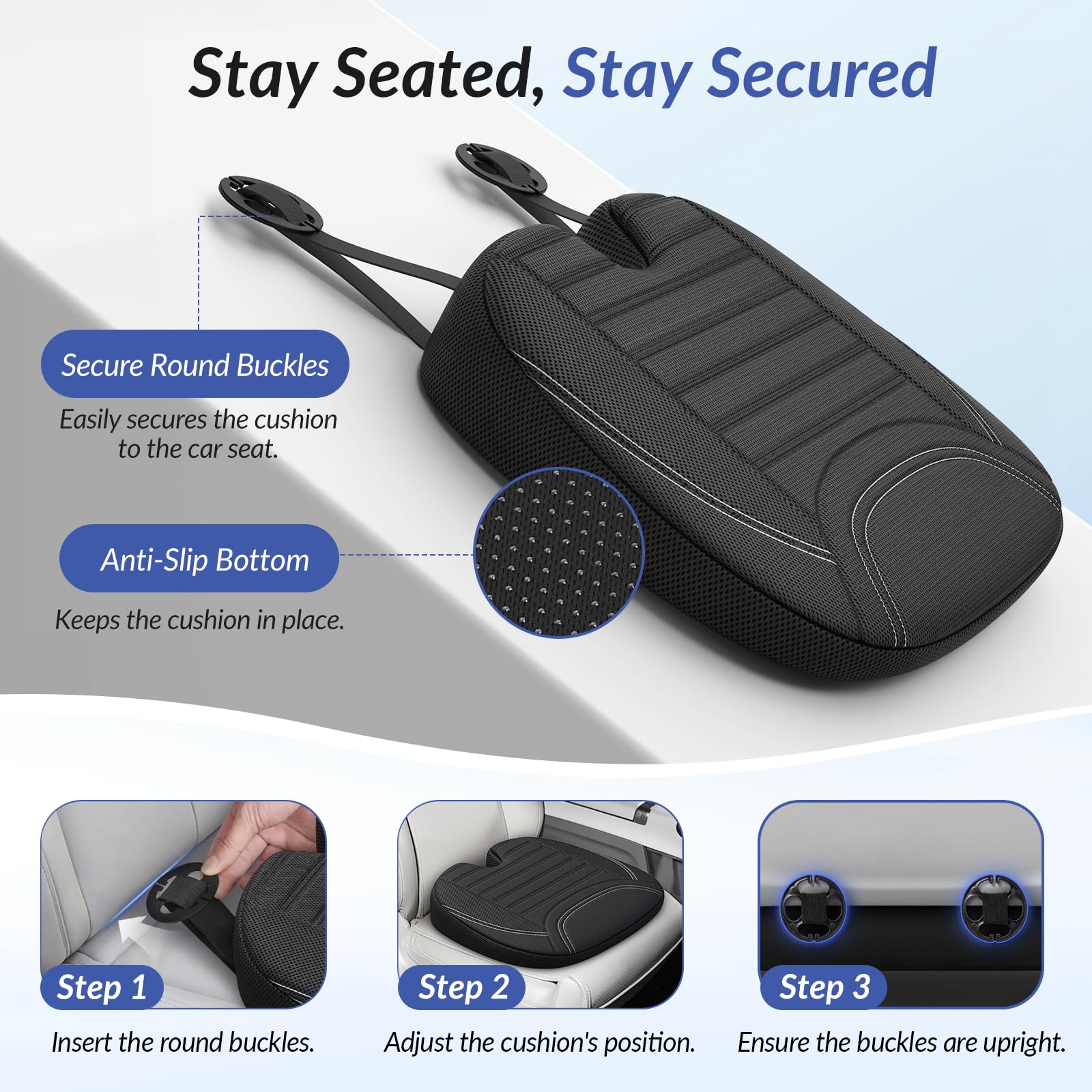 ZIKEE cushion installed in SUV seat improving posture and ride comfort