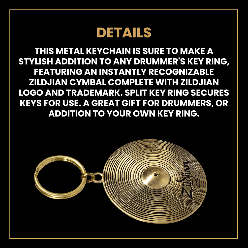 Zildjian charm clipped to a drum case zipper for quick gear identification