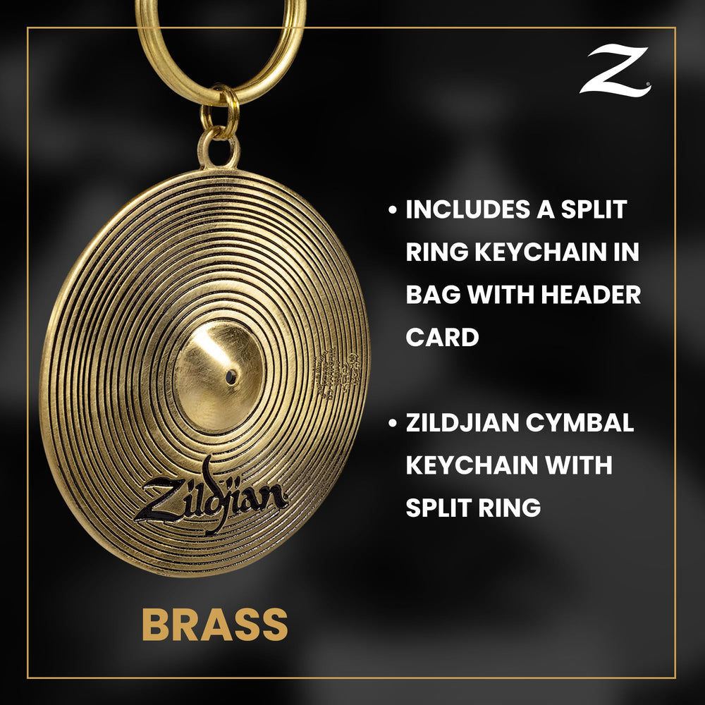 Zildjian cymbal keychain attached to a keyring for easy everyday carry