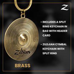 Zildjian cymbal keychain attached to a keyring for easy everyday carry