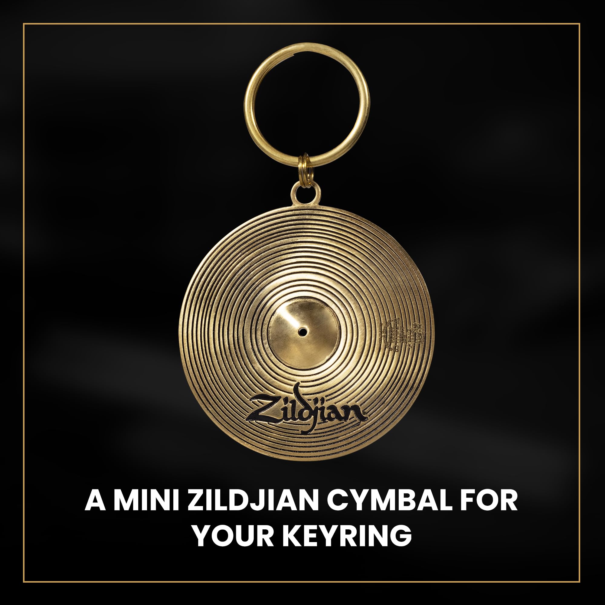 Zildjian split ring attachment detail showing secure connection on charm