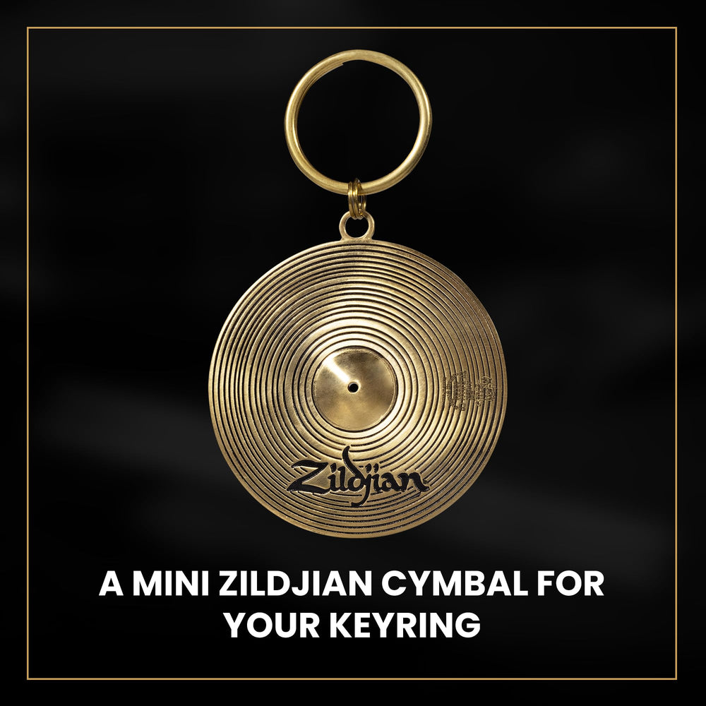 Zildjian split ring attachment detail showing secure connection on charm