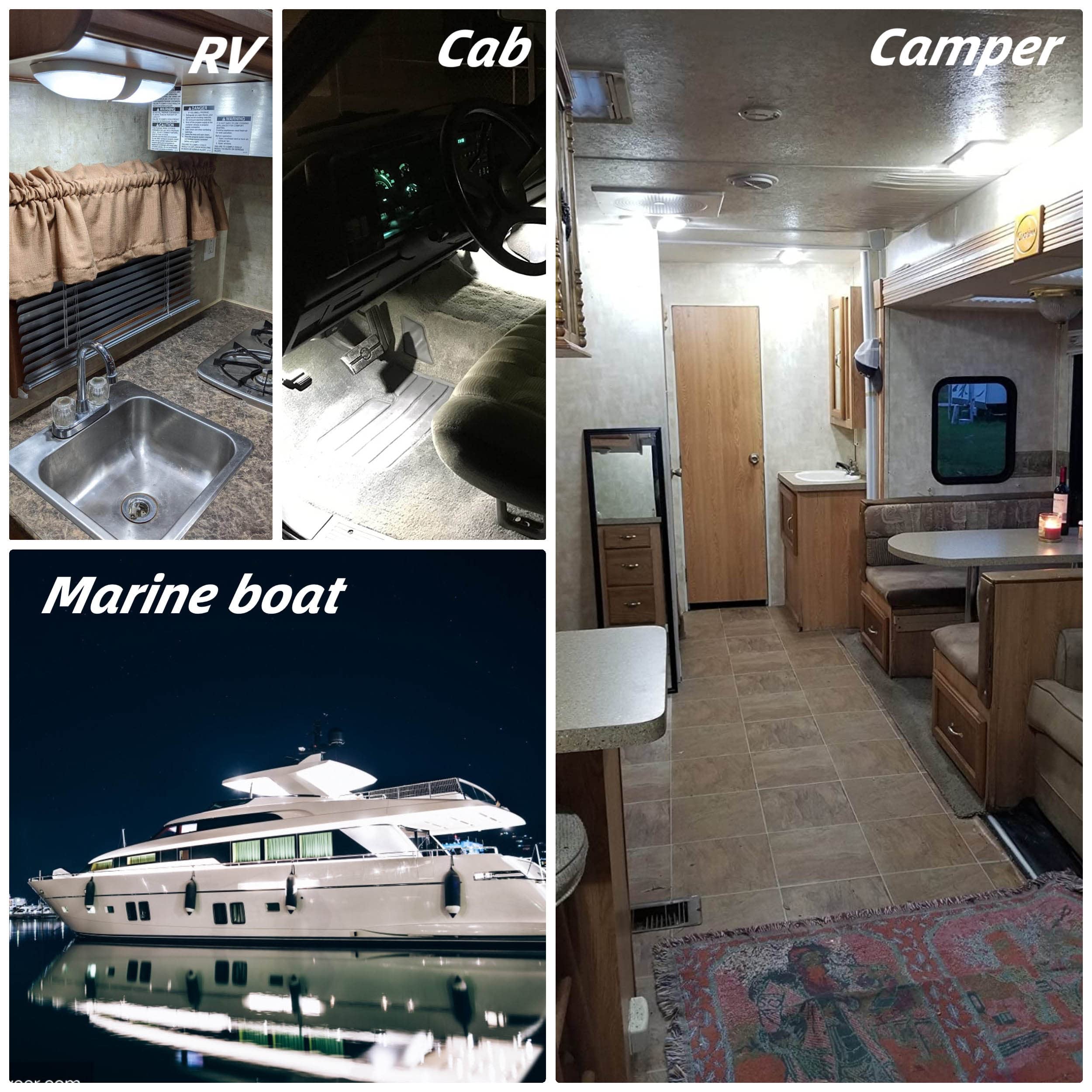 Ziomitus bulb installed in RV interior showing brighter cabin lighting