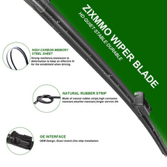 ZIXMMO close-up of rubber edge and blade spline for smooth wiping benefit